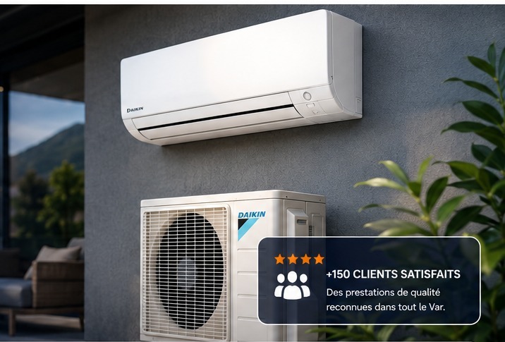 Climatisation Daikin installée en extérieur et intérieur